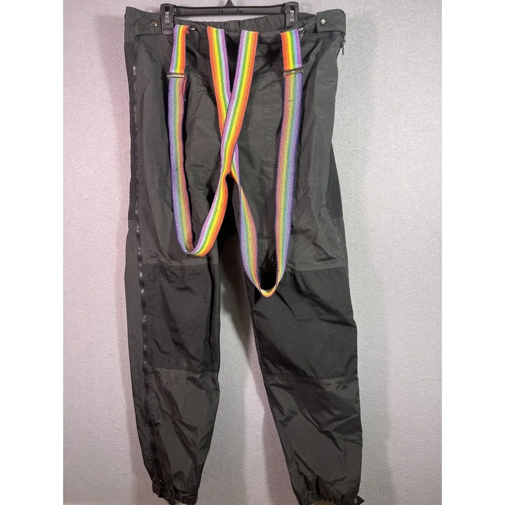 Vintage REI GORE-TEX Rain Pants Mens Large Black Elastic Waist Zip Pockets